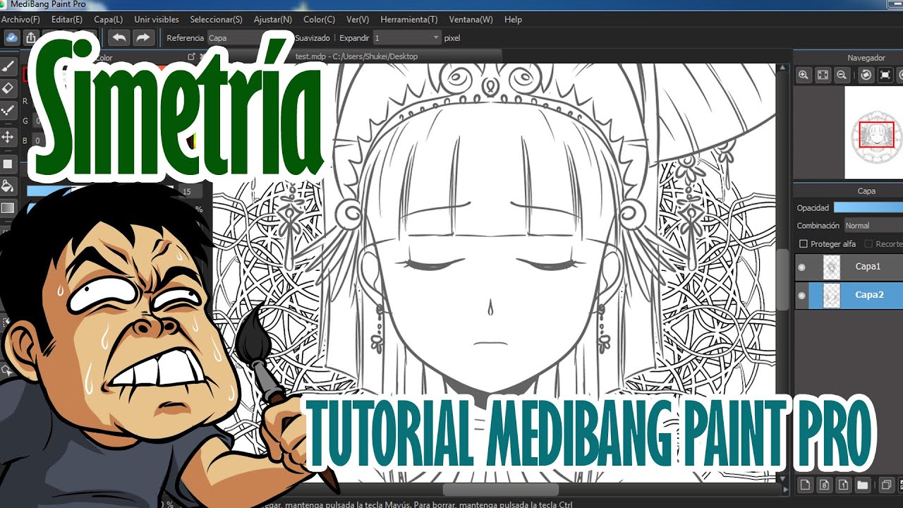 Tutorial de simetría en Medibang Paint Pro por @Shukeiart