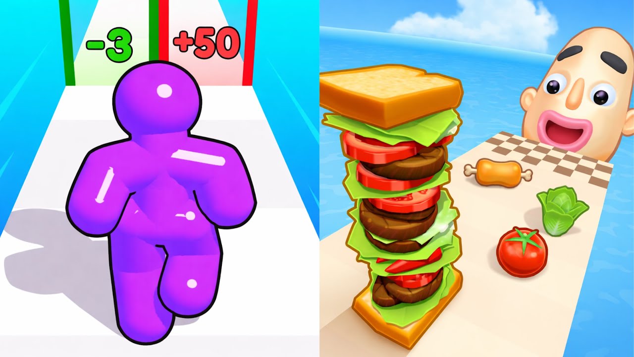 Tall Man Run vs Sandwich Runner | Satisfying Walkthrough | Max Gameplay