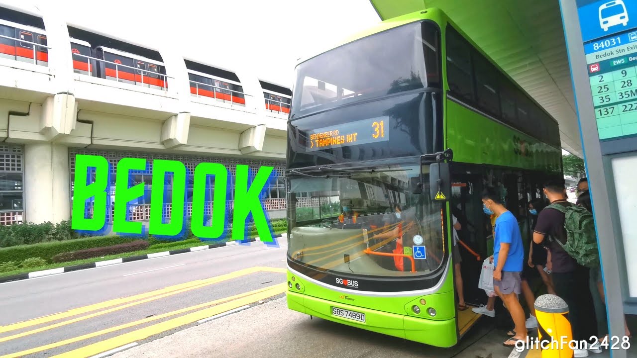Buses & Trains at Bedok MRT Station, Singapore 2020