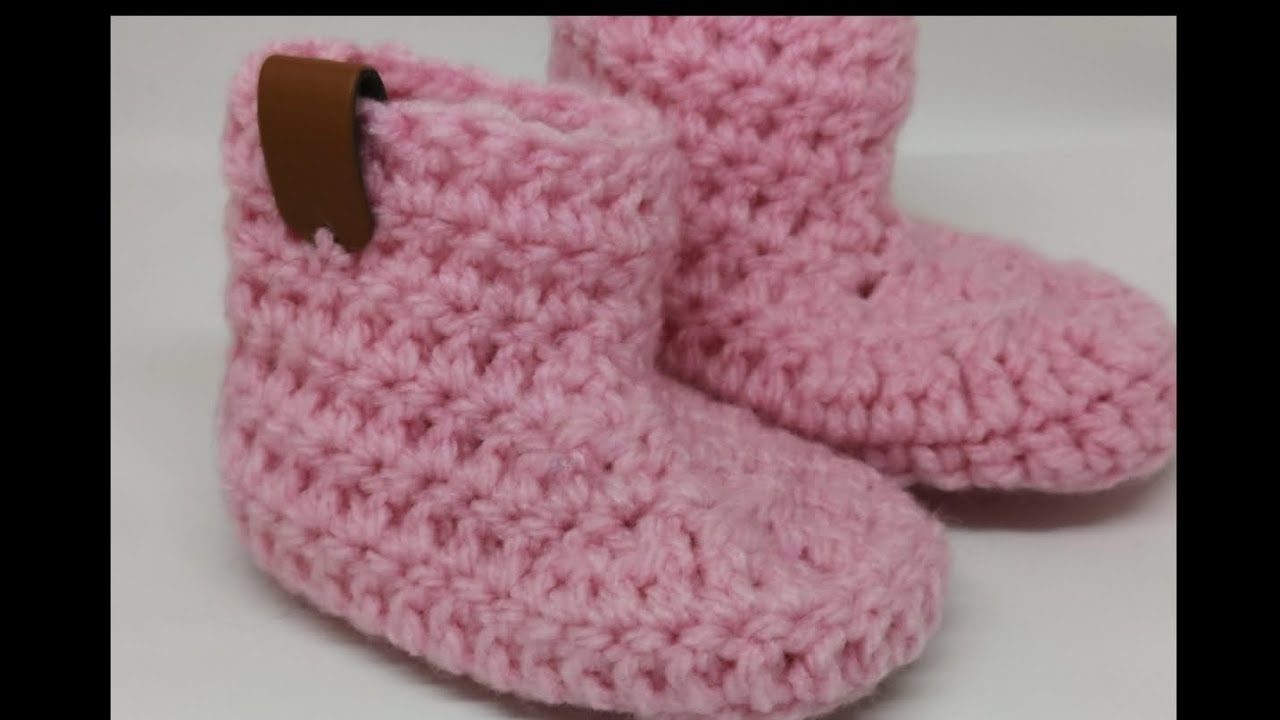makkelijk baby slofjes haken. Crochet baby booties/babyslofjes  haken (deel 2) voor beginners