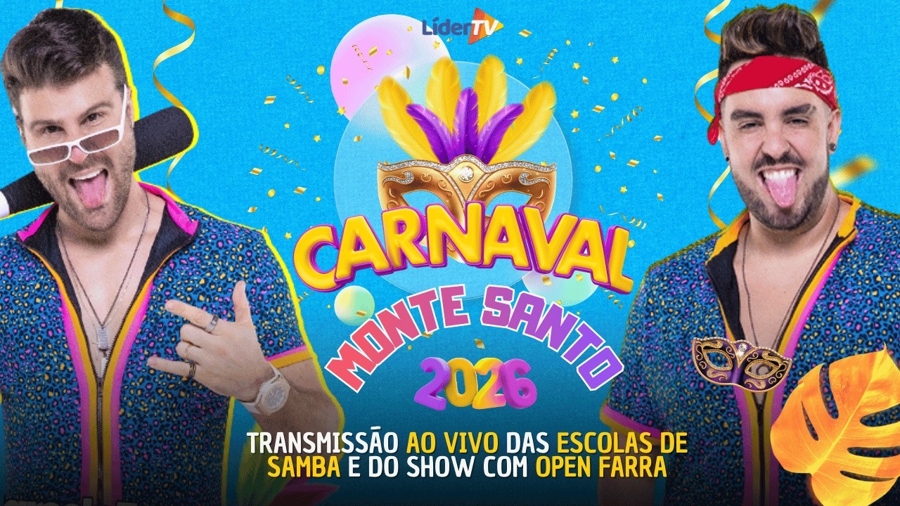 Carnaval 2026 AO VIVO: Desfiles de ANASTÁSIA e BOAS NOVAS em Monte Santo de Minas + OPEN FARRA