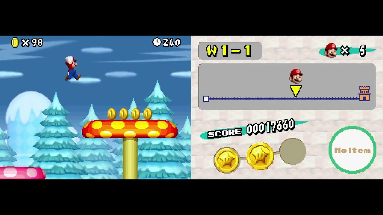 NSMBDS Custom Level - Snowy Shroom Bounce