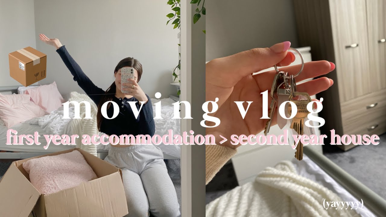 uni moving vlog !!📦1st year flat to my second year house (packing, getting the keys & settling in)