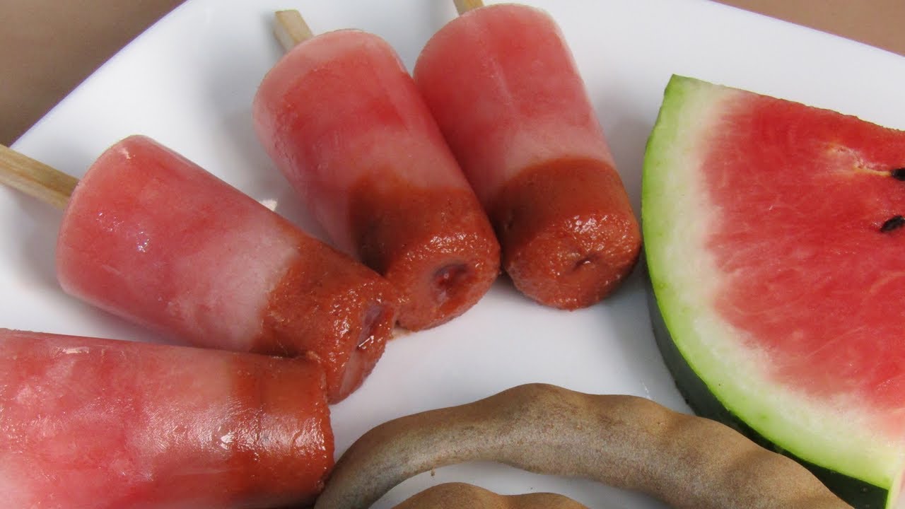 Paletas de Hielo De Sandia con Tamarindo ¡Super frescas!