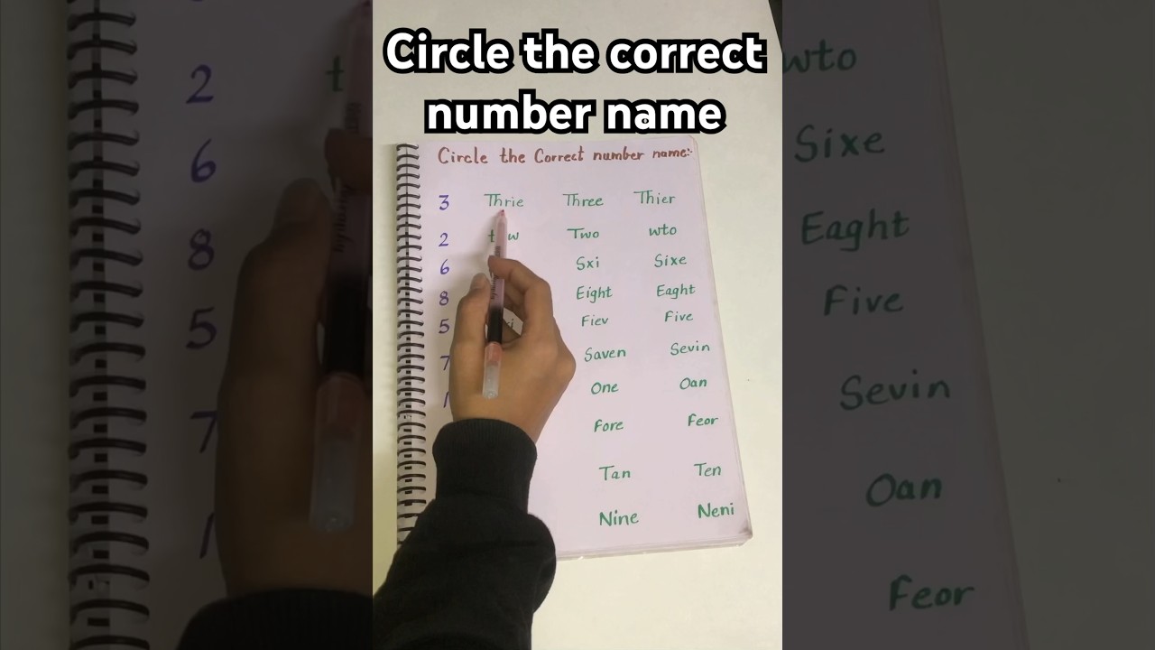 Circle the correct number name|| number name✨✨🌸🪷⭐️‼️ #karyasthal #educationalvideo #activity