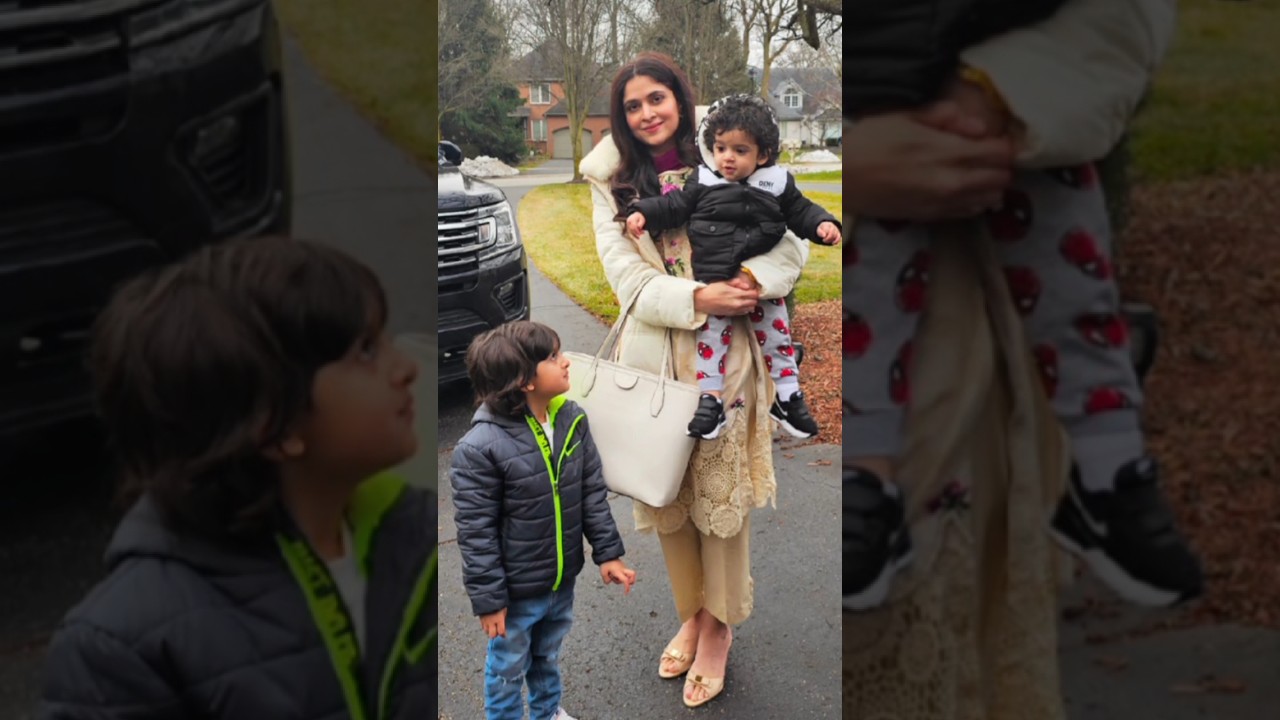 beautiful actress Areej Fatima with adorable kids and husband 