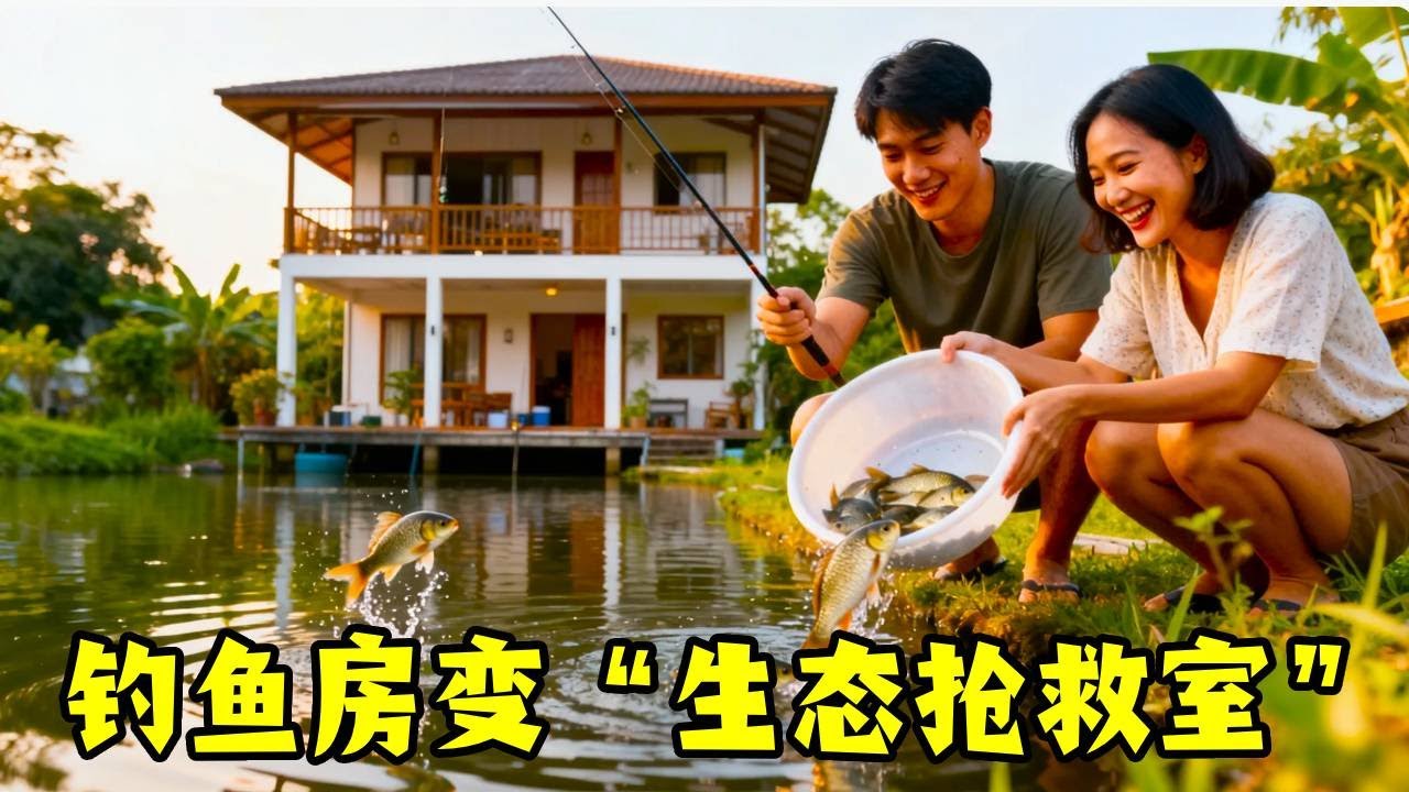 钓鱼房变“生态抢救室”！帅哥自费7000元买鱼苗净水，污染河滩重获新生！