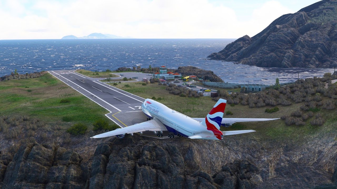 Massive BRITISH Airways 747 takeoff 30 second from short Runway Juancho E Yrausquin Airport