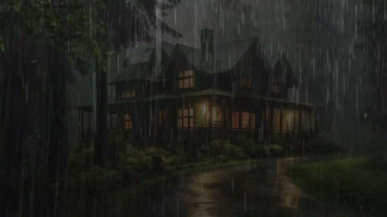Heavy Rainstorm and Strong Thunder Sounds for Sleeping | Rain for Sleep, Fall Asleep