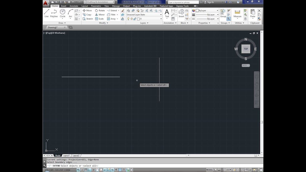 How to Extend a line in AutoCAD