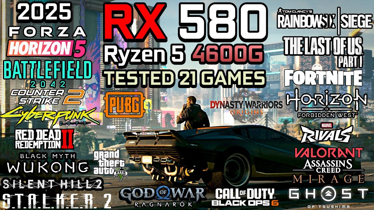 RX 580 8GB + Ryzen 5 4600G - Test in 21 Games