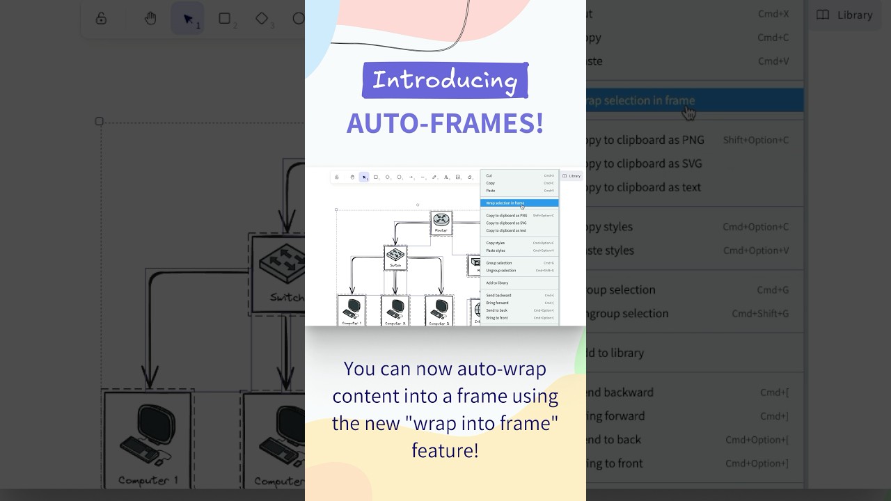 We&rsquo;v emade the frame creation even easier! 🙌 #update #release #excalidraw