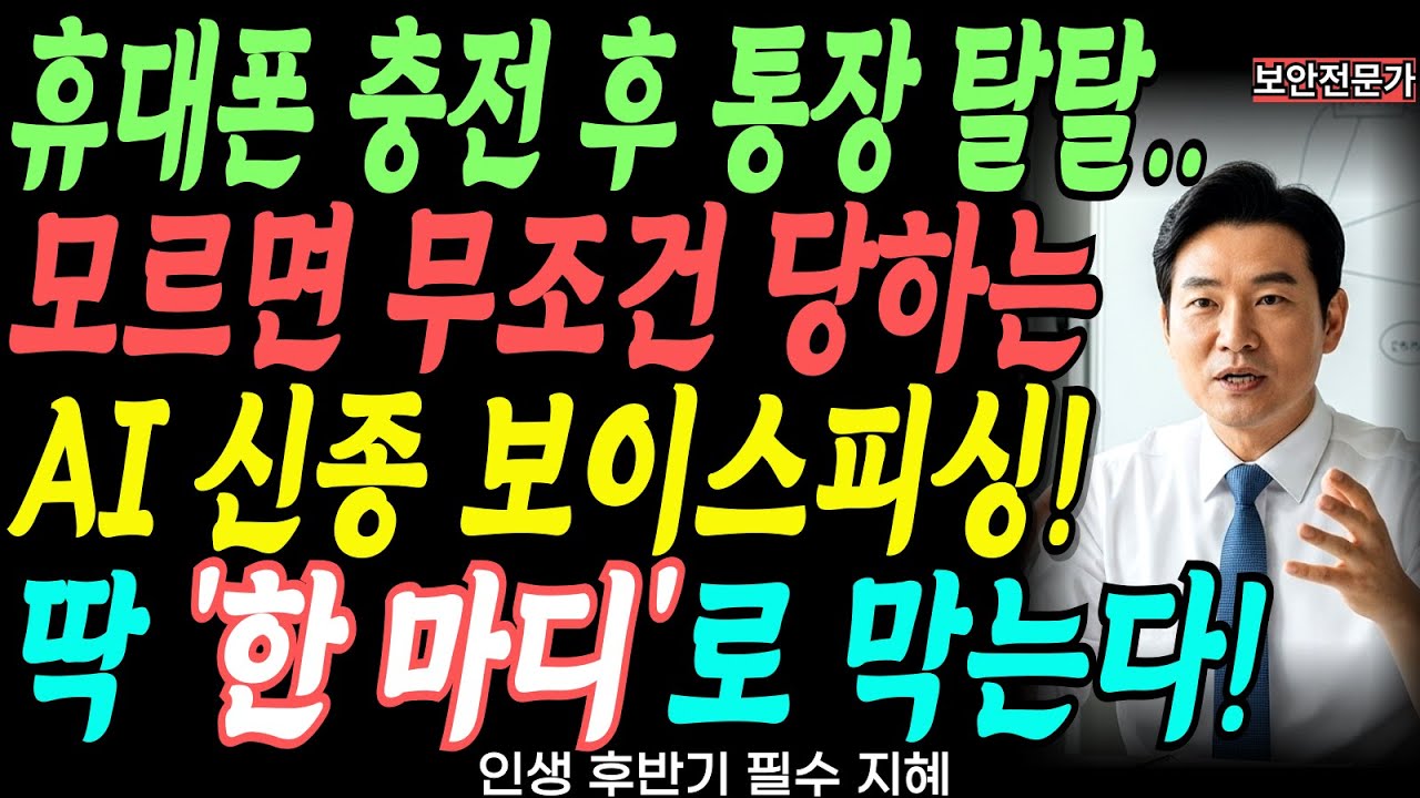 5분 충전으로 580만원 털렸다! 모르면 당하는 AI 신종 사기 완벽 대응법