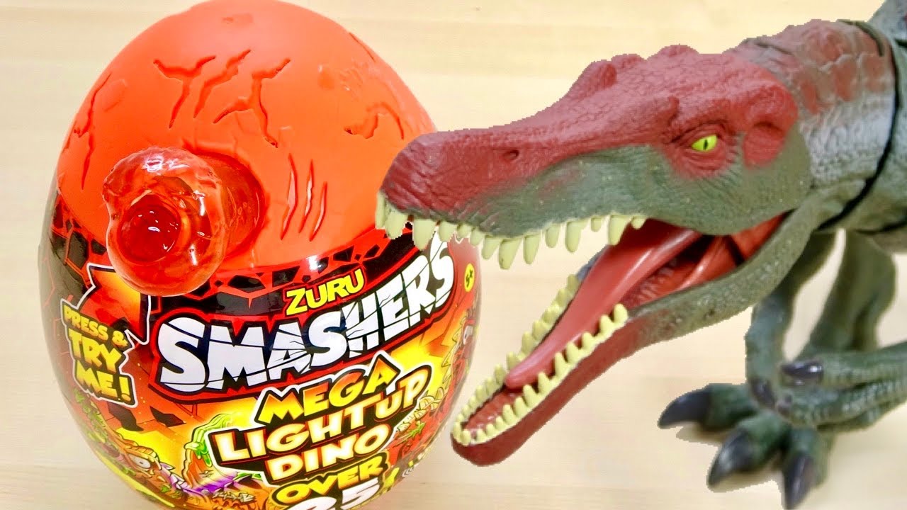 【SMASHERS MEGA LIGHTUP DINO】スライム、砂、シュワシュワ火山からパーツを発掘!スピノサウルスを組み立て!造形と可動域を徹底レビュー