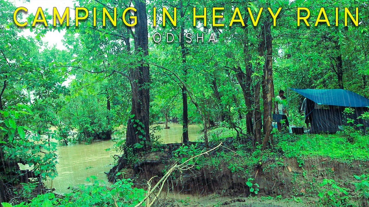 Group Camping in Heavy Rain & Thunderstorm | River almost got Flooded | Relaxing with friends