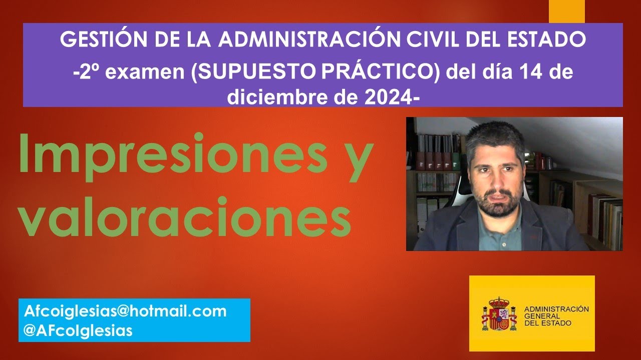 Impresiones y valoraciones del examen SUPUESTO PRÁCTICO de GACE del día 14 de diciembre de 2024.
