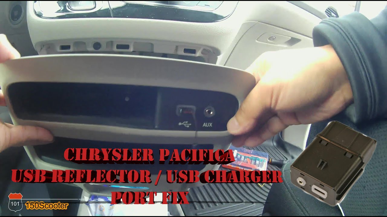 2018 Chrysler Pacifica Android Auto Carplay USB Hub Reflector, Charging Auxiliary Port Problem Fix