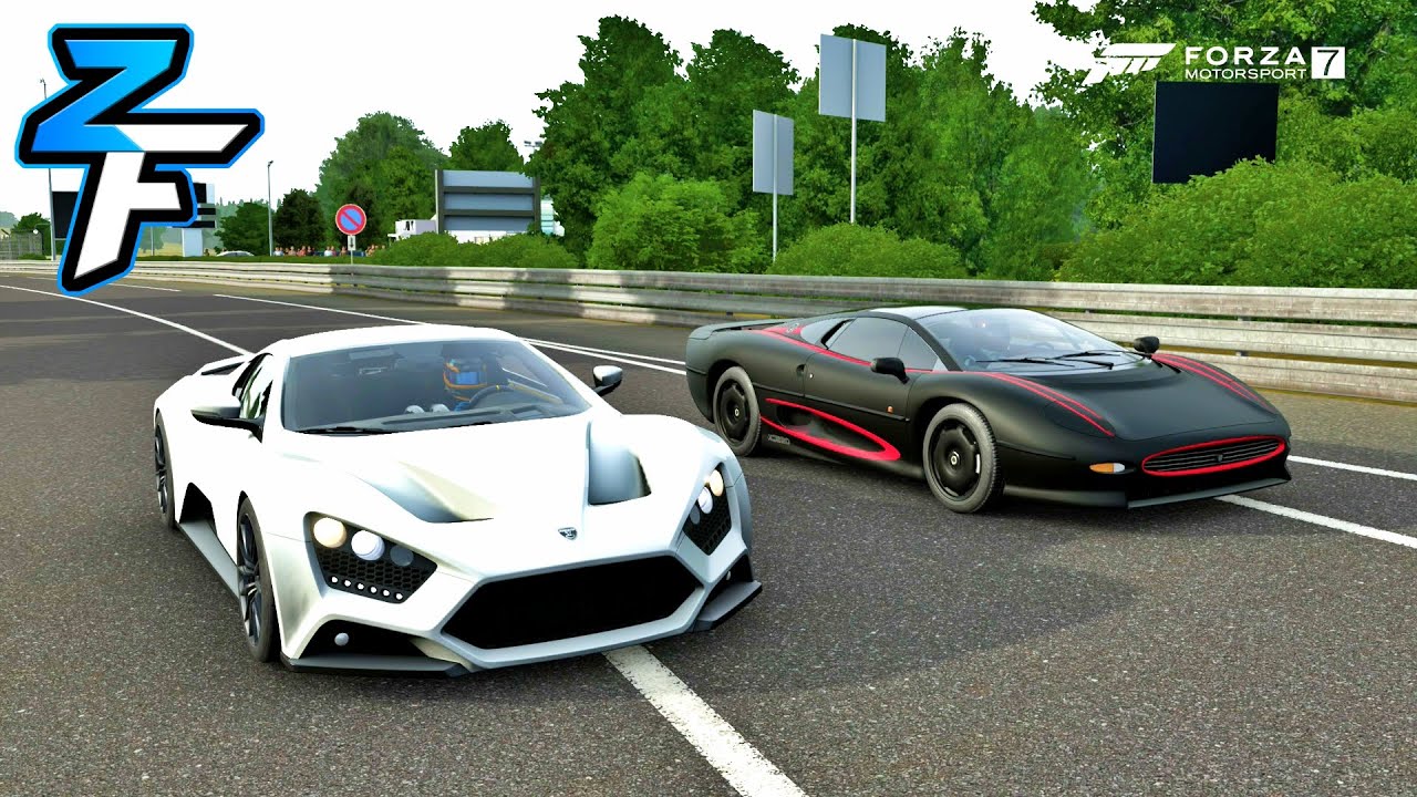 Jaguar XJ220 (tuned) vs Zenvo ST1 Drag Race | Forza 7