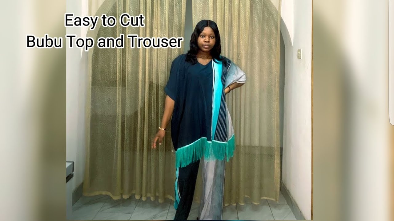 EASY TO CUT BUBU TOP AND TROUSER WITH FRINGE PART 1 #bubu #twopiece #top #sewingtutorial #diy