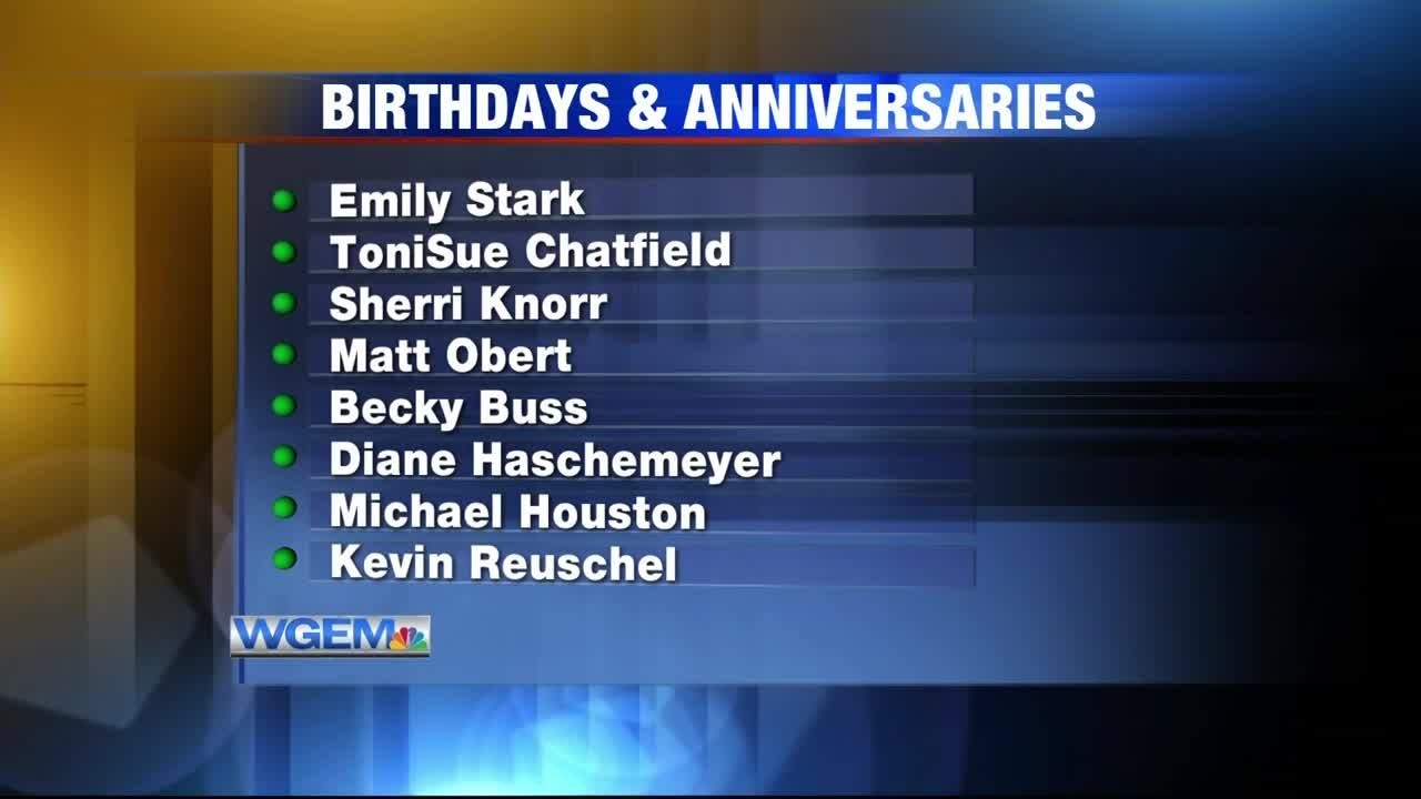 Birthdays & Anniversaries: October 11, 2019