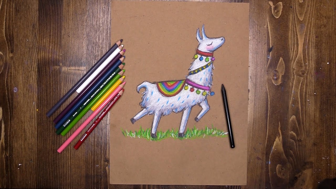 Pencil color - No drama llama - Virtual McArt