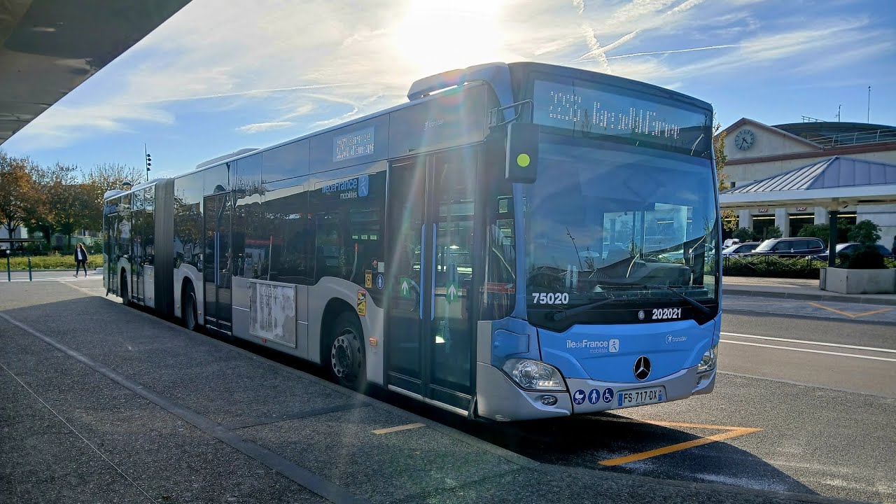 Le trajet d'un citaro GC2 bus 2233 Marne la vallée