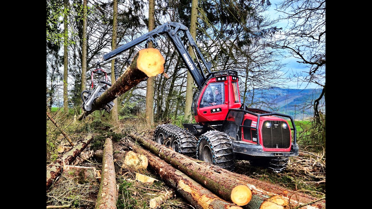🌲*BIG TREES* • Heavy Komatsu • Komatsu 951 & C164 • HarvesterAction • Forst Stöppler • Fast working🌲