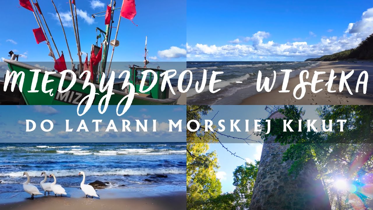 Międzyzdroje - Wisełka - Latarnia morska Kikut | Cała trasa plażą wzdłuż Bałtyku | Szum morza