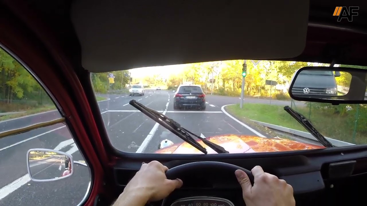 Citroen 2CV POV - jazda (drogi lokalne i autostrada, bez komentarza)