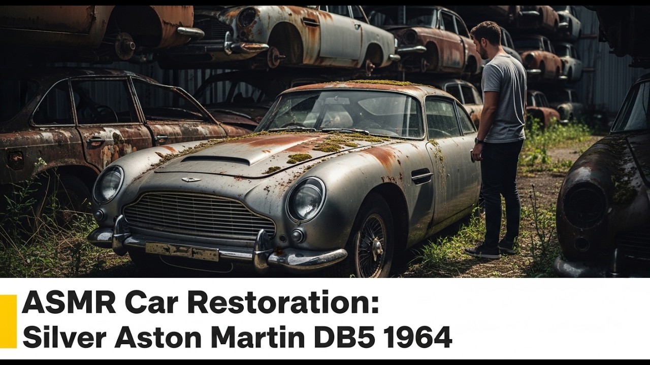 “ASMR Car Restoration: Silver Aston Martin DB5 1964 – From Rust to Showroom Shine”