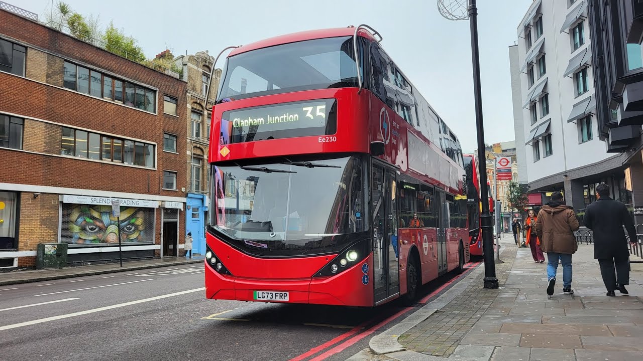 FULL ROUTE VISUAL | London Bus Route 35: Clapham Junction - Shoreditch | Ee220 - LG73FPY