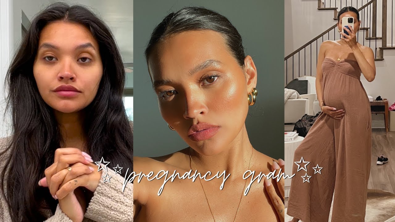 FULL GRWM: PREGNANCY EDITION!  (HAIR, MAKEUP, SKIN & OUTFIT) | NICOLE ELISE