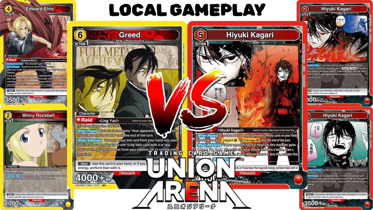 [Union Arena] Local Gameplay–Yellow Greedward vs Red Hiyuki | Free Play 4 (2/26/26)