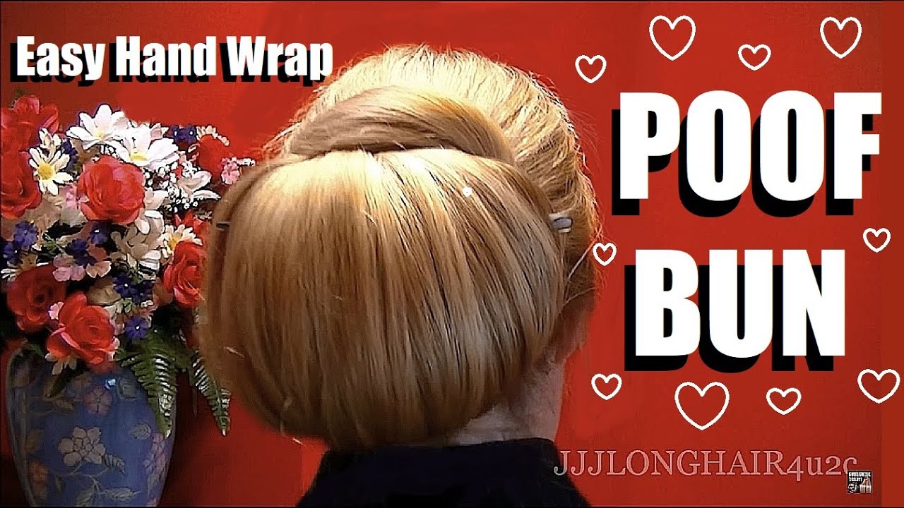 Easy Hand Wrap POOF Bun-For LONG HAIR💗Retro Vibe!