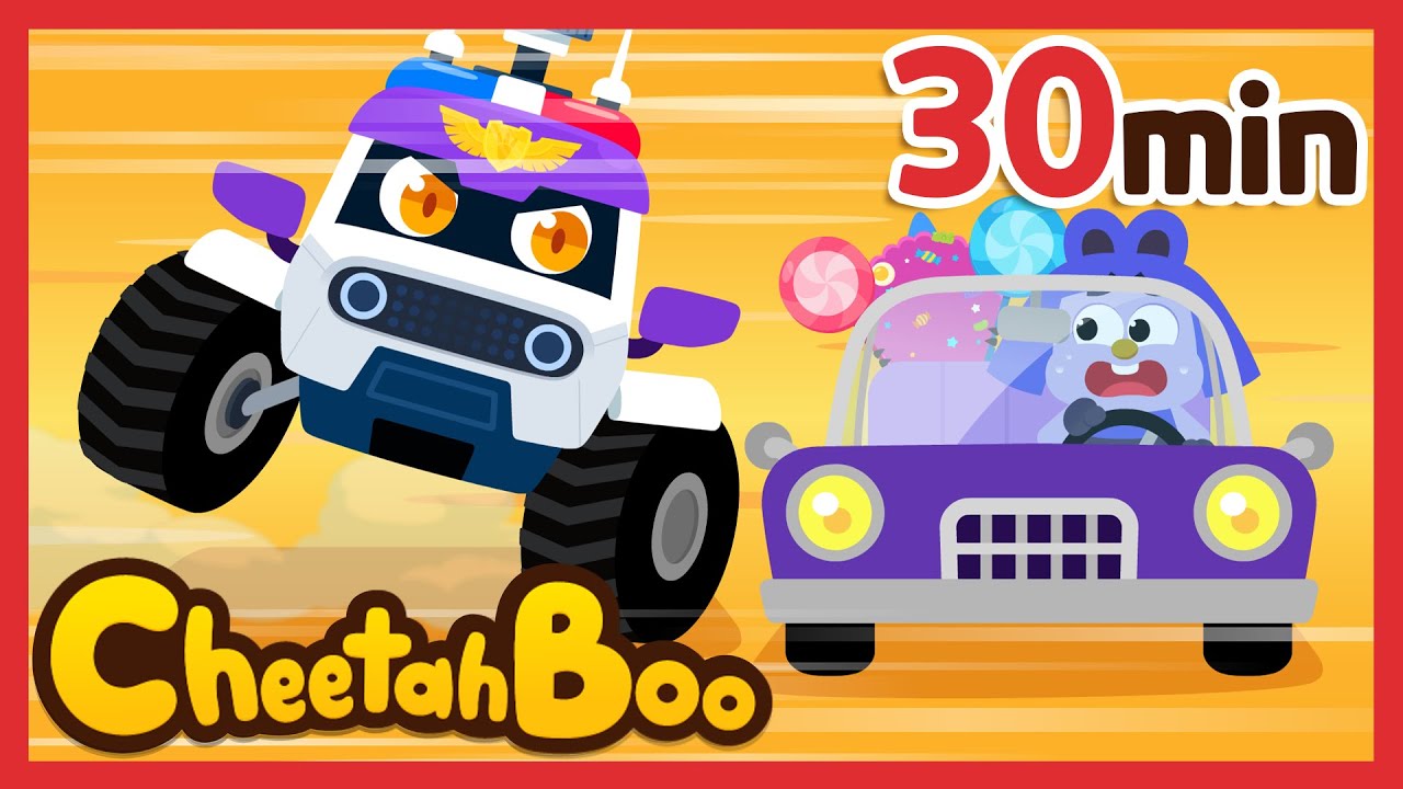 I'm gonna catch you, Tricki!  | Dino Car Song | Nursery rhymes & Kids Song | #Cheetahboo
