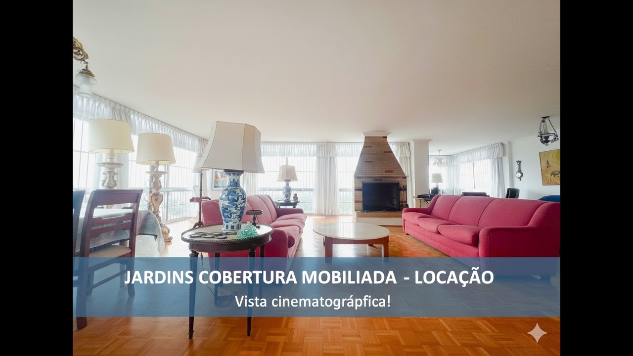 JARDINS - COBERTURA - VISTA CINEMATOGRÁFICA PARA O CLUBE PAILISTA E Z1 - LOCAÇÃO MOBILIADA