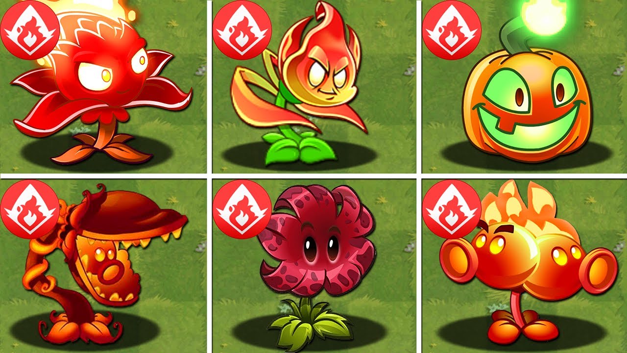 PvZ 2 Final Boss - All FIRE Plants Power-Up vs PvZ 2 Final Bosses Fight!
