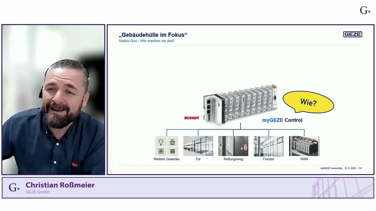 Fachforum Geb&auml;udeh&uuml;lle 2025: Christian Ro&szlig;meier von Geze zeigt, was Smarthome heute leisten kann