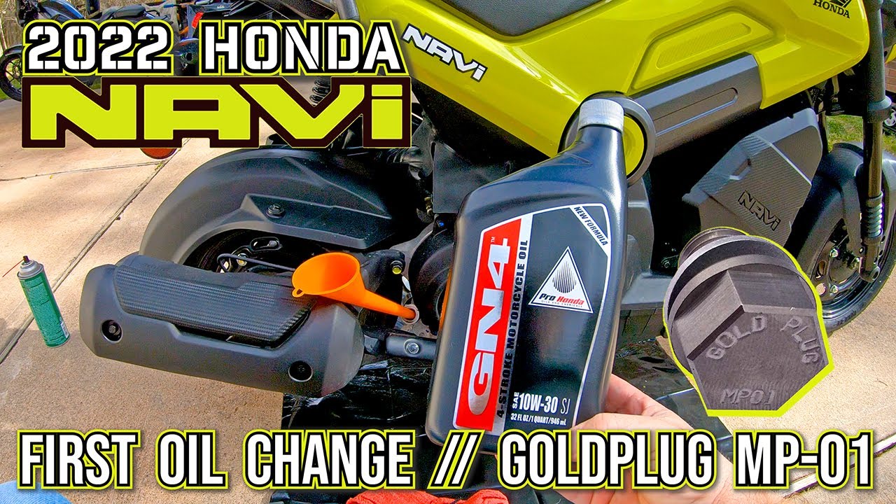 2022 Honda NAVI: First oil change // GoldPlug MP-01T magnetic drain bolt