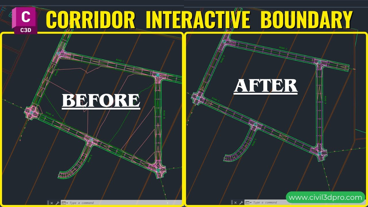 9.5 How to Create Corridor Surface with Interactive Boundary in Civil 3d | Add Hide Boundary