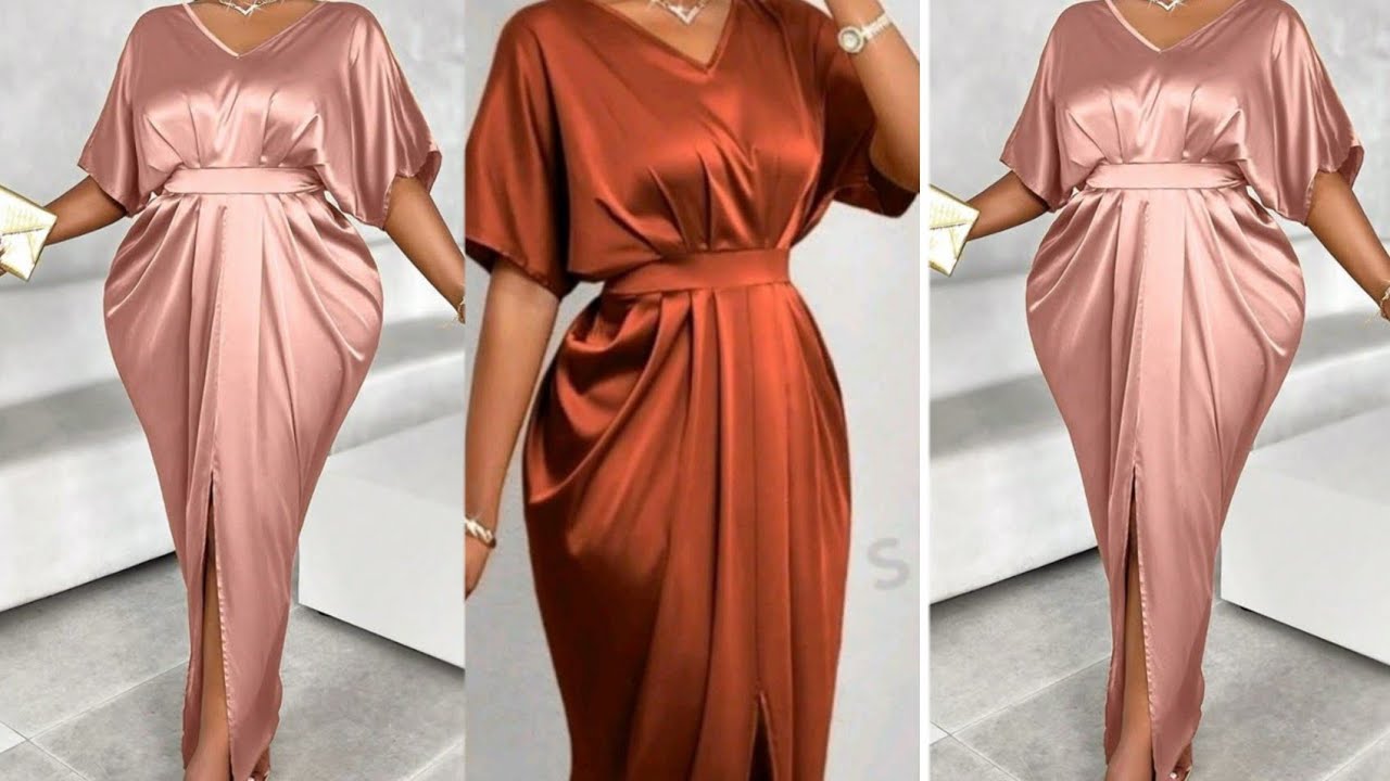 No pattern drafting, No side seam... How to cut and sew a kimono cowl draped dress #sewingtutorial