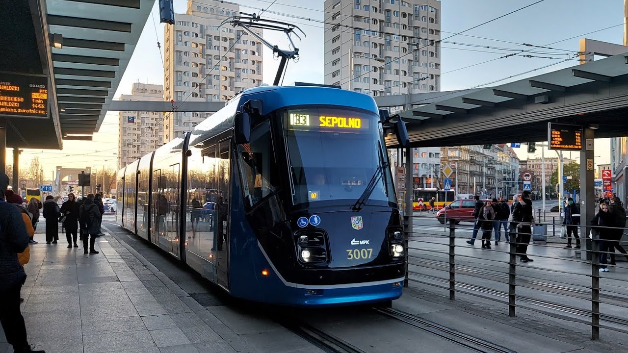 [🇵🇱PL] MPK Wrocław - Škoda/SAATZ 16T #3007 - [🚋33➡️PILCZYCE]