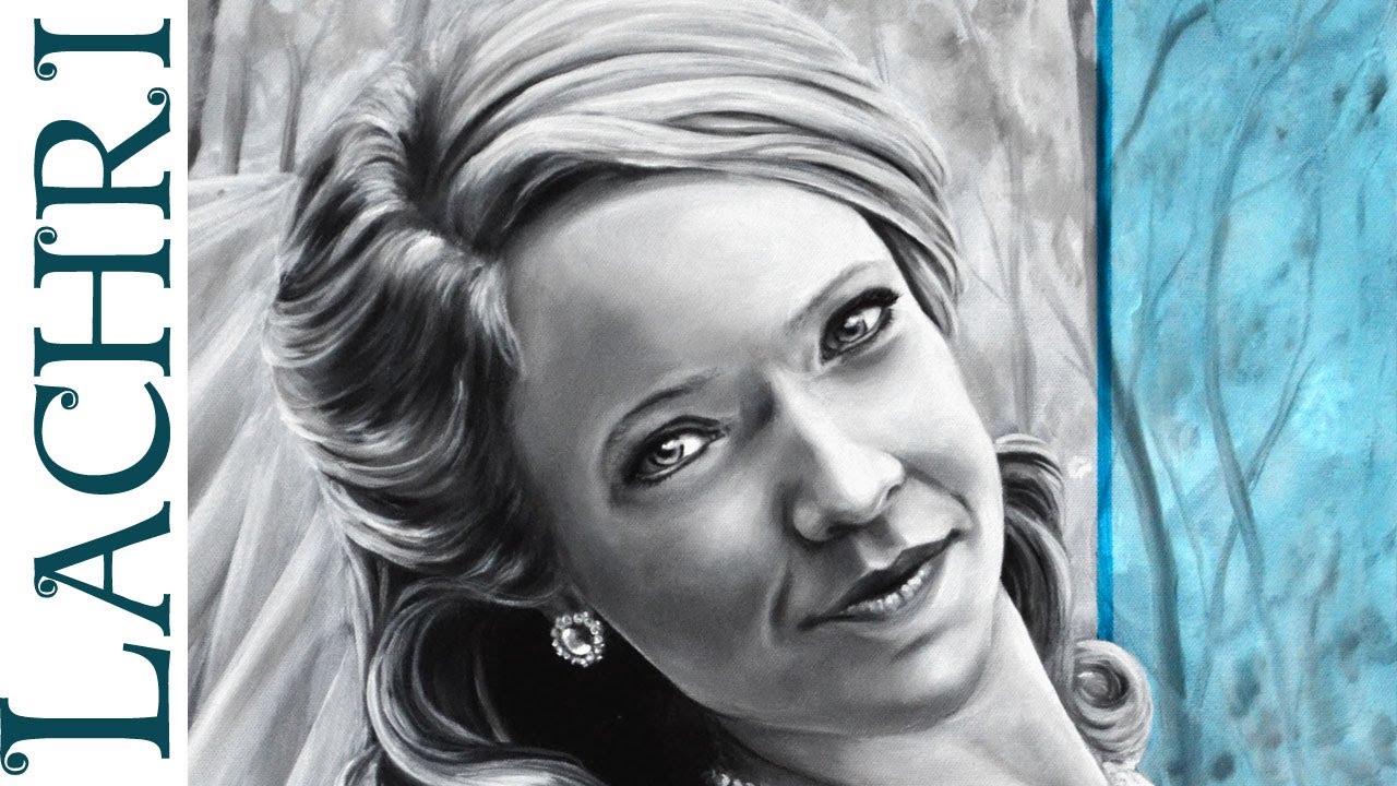 Speed painting Portrait tutorial in oil paint - time lapse demonstration by Lachri