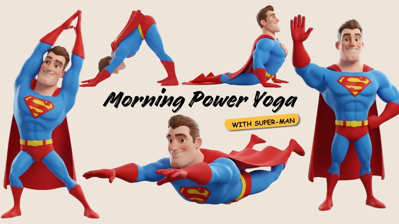 Superman Morning Power Yoga | Energy Boost for Kids in 10 Minutes