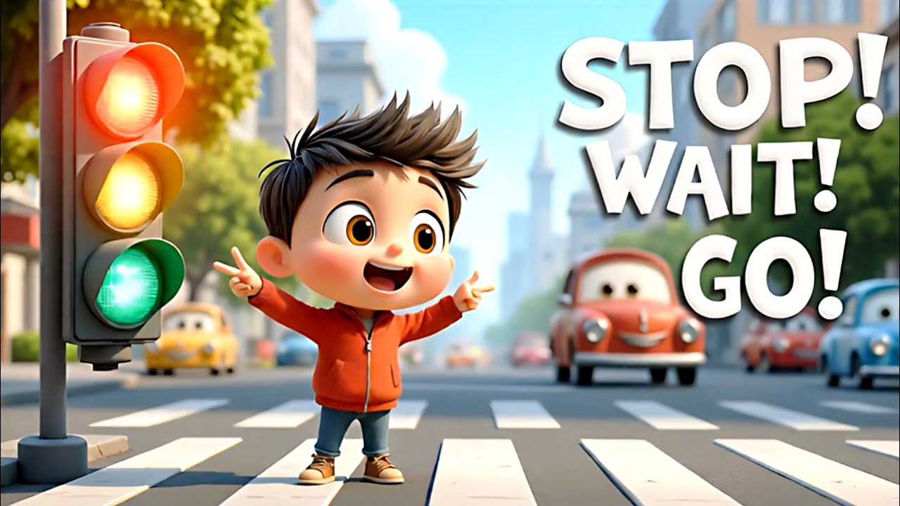 Traffic Signal Light Song 🚦 | Red Yellow Green | Road Safety Rhymes for Kids
