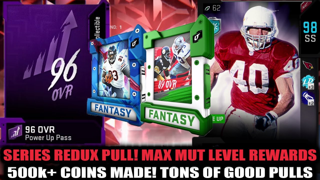SERIES REDUX PULL! 500K+ COINS! ALL MUT LEVEL 81-90 REWARDS! 97 OVERALL POWER UP PASS! | MADDEN 20