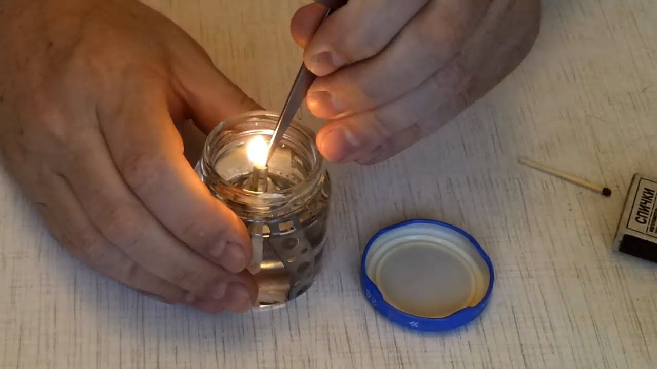 🕯 Масляная свеча (лампада).  Своими руками.  Для походов и дома