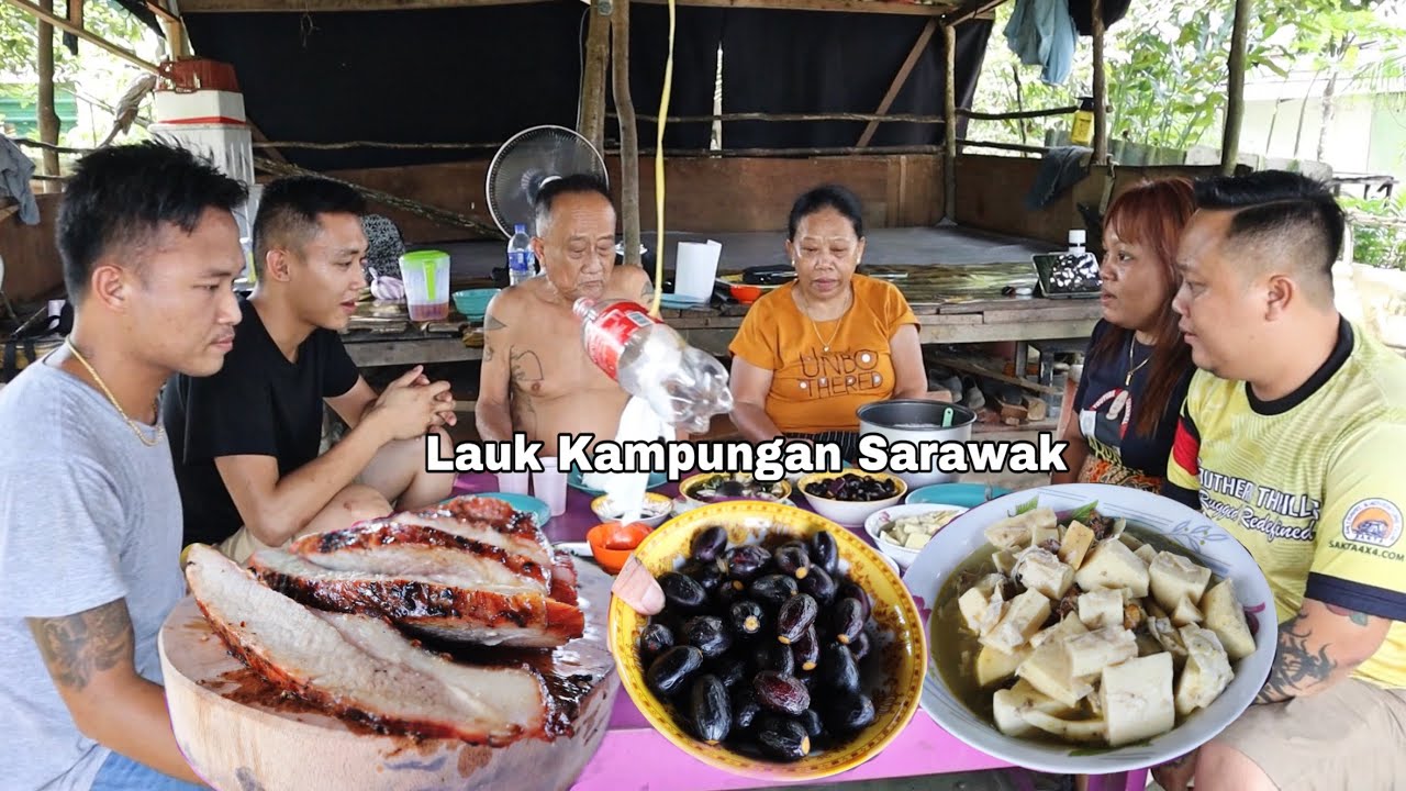Masakan Kampungan 6 Jenis Lauk // Umbut,Ulat Sagu Masak Pansuh / Babi Bakar Char Siu / Dabai Kukus…/