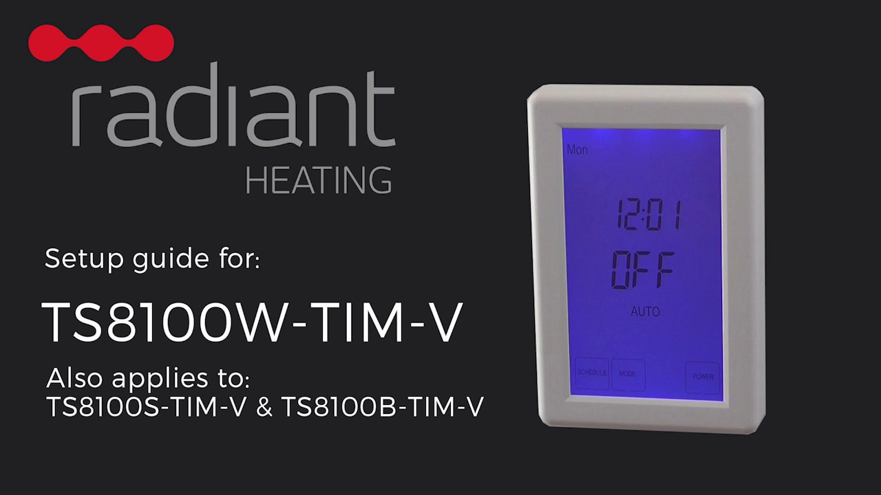 Radiant TS8100W-TIM-V Setup Instructions
