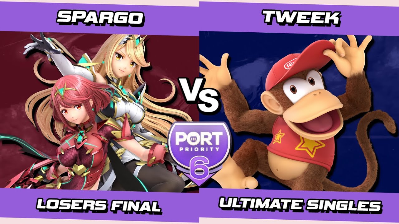 Port 6 Losers Final - Sparg0 (Pyra & Mythra) Vs. Tweek (Diddy Kong) SSBU Ultimate Tournament